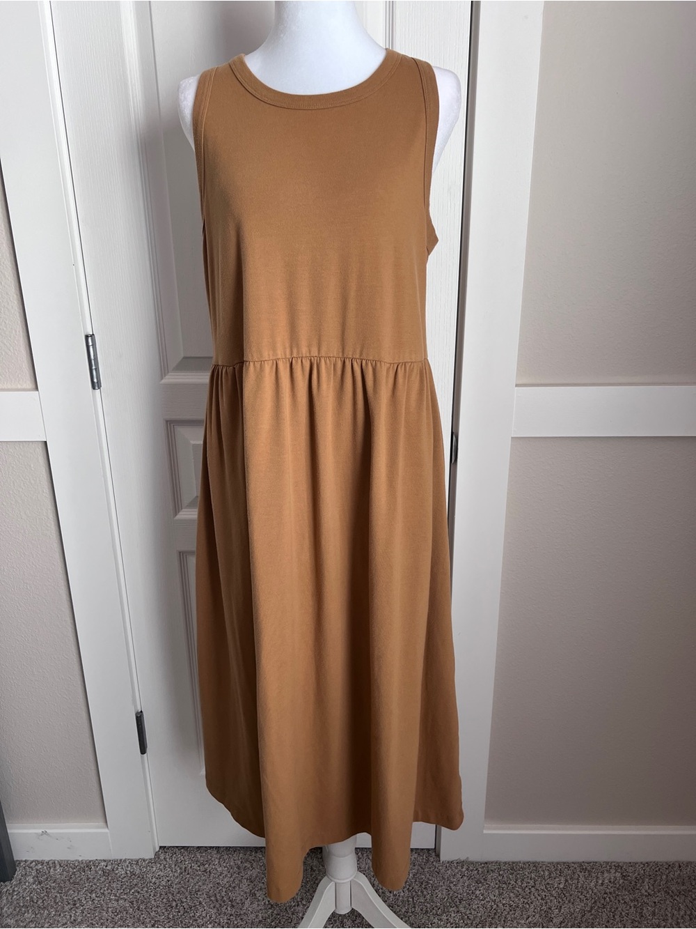 A New Day Sleeveless Midi Dress Caramel Brown - Size Med